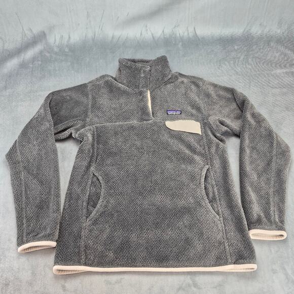 Patagonia Fleece Jacket Womens Pullover Re-Tool Snap-T Gray Purple Size M - Picture 1 of 11